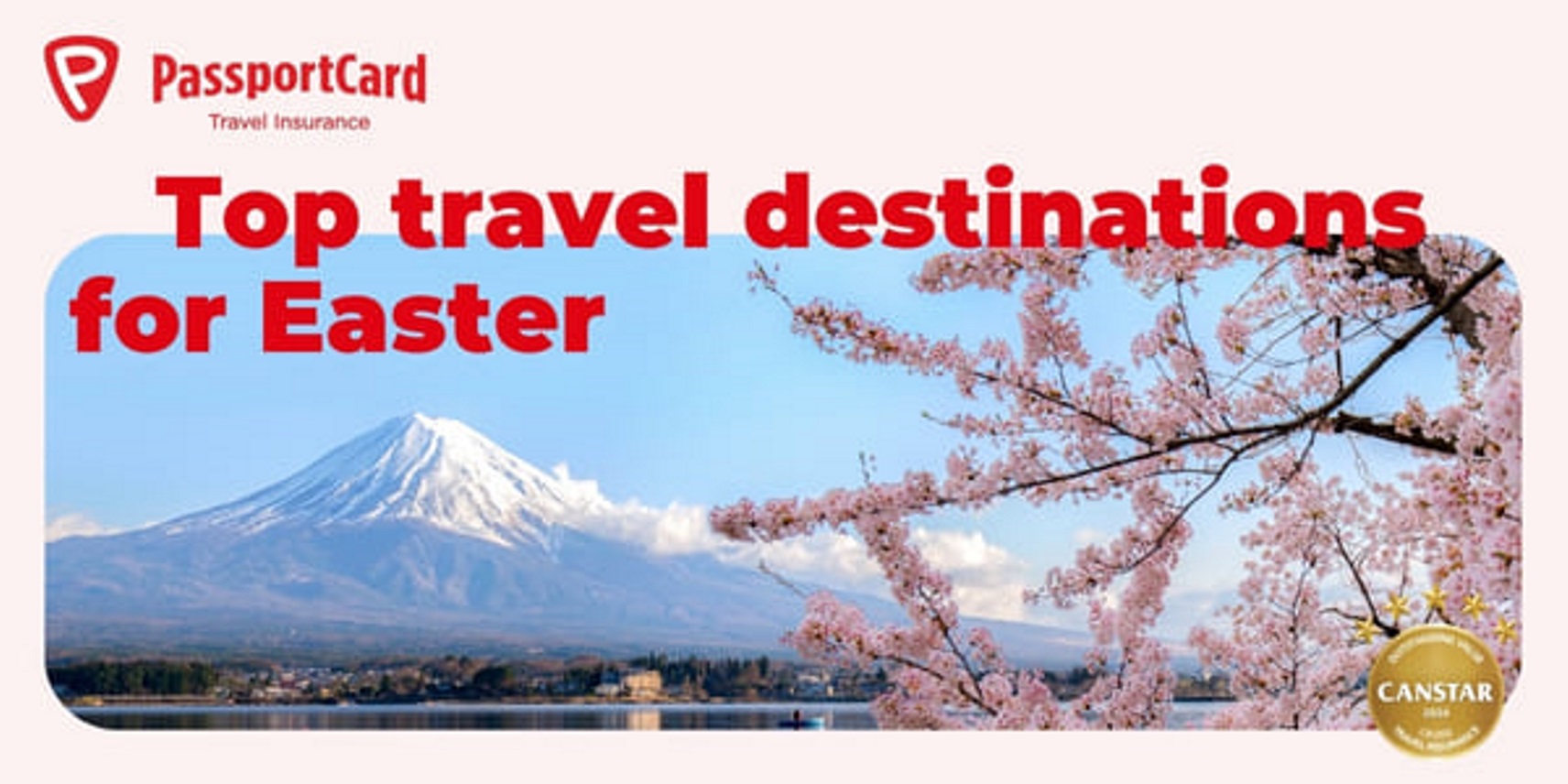 Top travel destinations for Easter - Mount Fuji with blossom tree